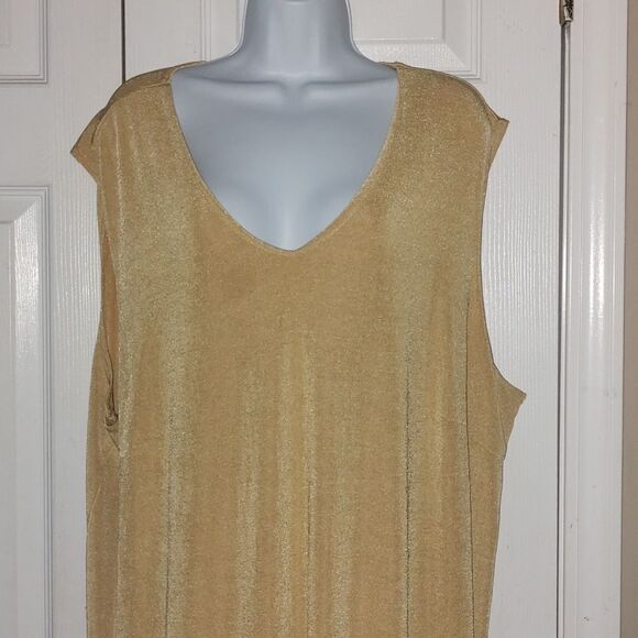 Byland Woman Collection gold sleeveless tunic SZ 28W - Picture 3 of 6